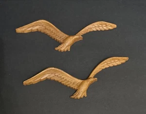 2 Stck. Vintage 1981 Homco Syroco Holzimitat Kunststoff fliegende Möwen Vögel Wanddeko - Bild 1 von 19