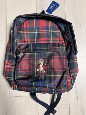 Polo Ralph Lauren Nordic поло медведь красный Стюарт клетку нейлона рюкзак новый с Ярлыками - Изображение 1 из 4