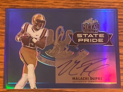 2017 Leaf Metal Draft Blue Refractor Autograph Malachi Dupre /35 LSU Tigers - Image 1 of 2