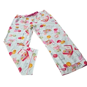 Nick & Nora Je T'amie Macarons Print Flannel Pajama Pants Size XL - Picture 1 of 6