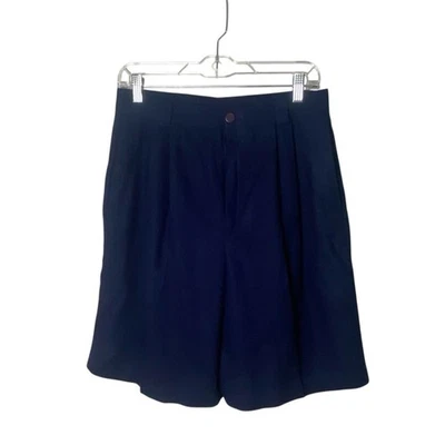 Pantalones Cortos Para Mujer Casablanca Vintage Años 70 100% Lana Azul Cullote Talla 12 Foto 1 de 4