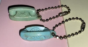 Two Blue 1960s Princess Phone Bell Telephone Co Advertising Keychains - Picture 1 of 6