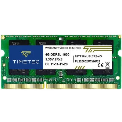 Timetec 4 GB DDR3L / DDR3 1600 MHz PC3L-12800 / PC3-12800 sin ECC sin búfer 1... Foto 1 de 3
