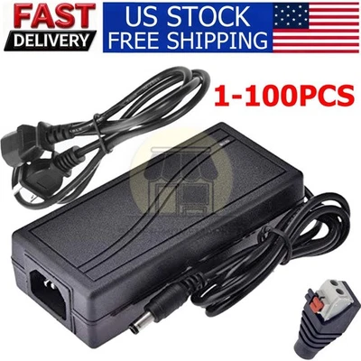 Adaptador de fuente de alimentación 12V 5A 5 AMP 60W DC transformador tira LED CCTV PC 5050 EE. UU. Foto 1 de 4