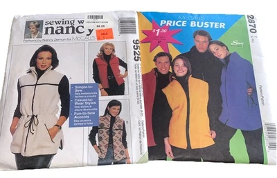 Vest Sewing Patterns Lot of  2 Nancy Zieman 9525 And McCall 2870 Many Szs Read - Image 1 of 4