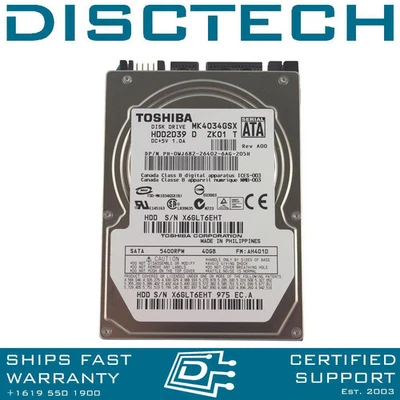 Toshiba MK4034GSX SATA Hard Drive - Image 1 of 2