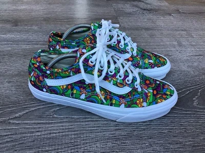 Vans Womens Size 7 Old Skool Shoes Psychedelic Floral & Mushroom Print Canvas - Image 1 of 4