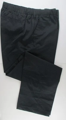 LANDS END Black Uniform Elastic Waist Pull-On Chino Pants Womens 14 Inseam 30" - Image 1 of 4