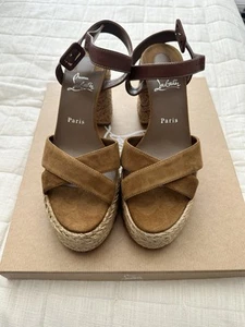 Christian Louboutin Wedge Sandals Brown - Picture 1 of 5