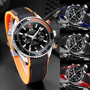 Luminous Men's Watch Canvas Automatic Mechanical Fashion Strap Rubber Band - Picture 1 of 31
