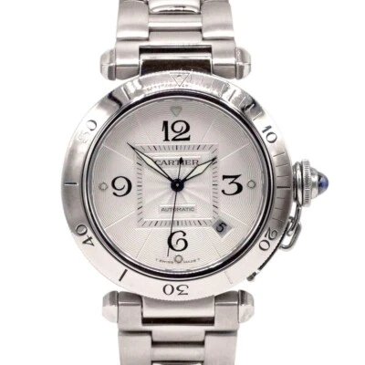 Cartier Pasha 2378 Stainless Steel 38mm Silver Guilloche Dial Watch - Image 1 of 4