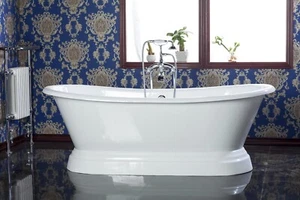 Pedestal Double slipper Cast Iron Bath 1800mm - Picture 1 of 2