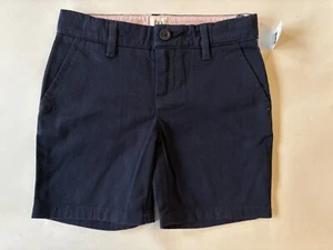 NWT Gap Kids Girls Shorts Size 5 Reg Navy Blue Classic Chino Shorts Preppy Cute - Picture 1 of 12