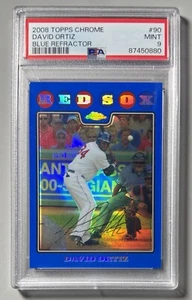 Réfracteur David Ortiz 2008 Topps Chrome Blue #90 PSA 9 Red Sox Legend SP Low Pop - Photo 1 sur 3