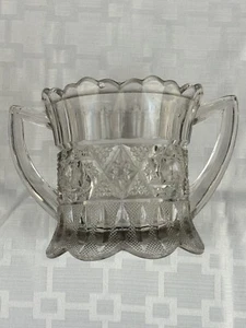 Antique EAPG Lancaster Glass Co. Sugar Bowl No. 482 aka Yukon Gold MISSING LID - Picture 1 of 15