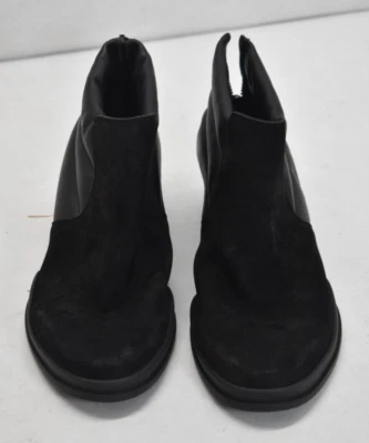 Botines de cuero negro Arche cremallera trasera bloque bajo tacón de 2" para mujer talla 36 Foto 1 de 4