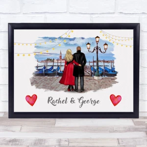Venice Italy Romantic Gift For Him or Her Personalised Couple Print - Picture 1 of 6