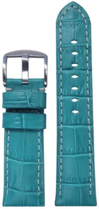 20mm Panatime Ocean Blue Leather w/Gator Print & White Stitch 125/75 20/18 - Imagen 1 de 1