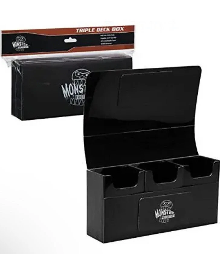 Caja de almacenamiento Monster magnética de triple cubierta (NEGRO) con 3 bandejas de cubierta extraíbles Foto 1 de 3