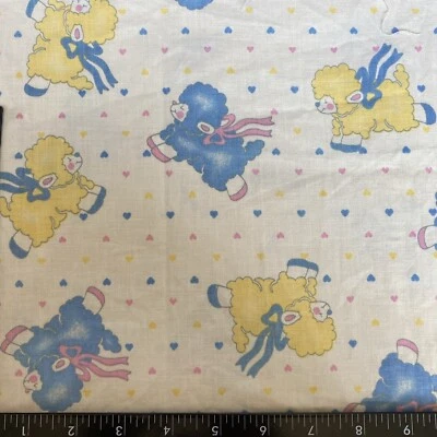 Vintage FABRIC Lamb BABY Nursery For Quilting, Sewing & Crafts - Image 1 of 3