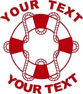 Life Preserver Guard Float Custom Text Car Boat Truck Window Vinyl Decal Sticker - Picture 1 of 2