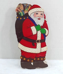 Vintage Santa Box Sees Candy Shops Christmas Cardboard Empty Holiday 1960s - Picture 1 of 13