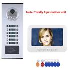 Rfid Ir-Cut Hd 8 Apartment/Family Video Door Phone Intercom System