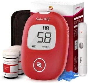 Sinocare Safe AQ Blood Glucose Sugar Meter Monitor with 50 Strips Safe Fast Ship