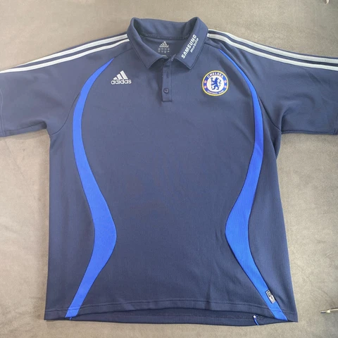 CHELSEA FC Polo Shirt Mens XXL (50" Chest) ADIDAS SAMSUNG Navy Blue 2006 Cover