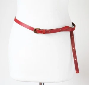 Skinny Belt - Leather - Burgundy - Bon’ A Patre - Large - Picture 1 of 5