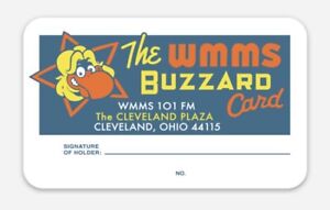 The Buzzard WMMS Vintage Buzzard Card Cleveland 100.7 custom die cut MAGNET