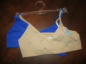 005X06 Hanes MHH148 Girls Pullover Smoothing Bra Pk Large Beige Blue - Picture 1 of 2