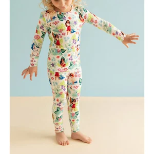 NWT Posh Peanut Disney Moana Bamboo Pajamas Girls Size 7-8 Years Pua Soft Floral - Picture 1 of 7