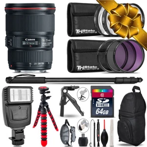 Canon 16-35mm IS USM + Slave Flash + MACRO, UV-CPL-FLD - 64GB Accessory Bundle - Picture 1 of 10