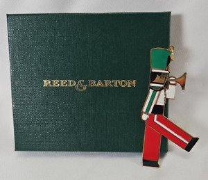 REED & BARTON Marching Band Toy Soldier Ornament TRUMPETER 24Kt. GOLD Christmas