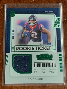 Camiseta deportiva 2021 de los Panini Contenders boleto de novato parche azul Swatch Nico Collins radiocontrol - Imagen 1 de 1
