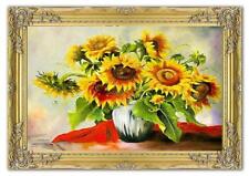 Sonnenblumen - Blumen Pflanzen Bilder Gemälde Ölbilder Ölbild Mit Rahmen G03370