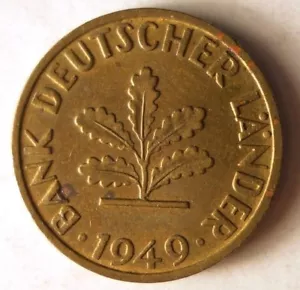 1949 D Deutschland 5 Pfennig - Groß Münze Deutsche Bin #12 - Bild 1 von 2