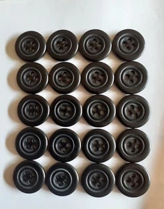 20 RUNDE SCHALEN VIERLOCH KNÖPFE SCHWARZ 15mm - Bild 1 von 1