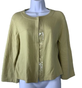 VTG Neiman Marcus Women's XL Cashmere Collection Cardigan Green Sparkly Sequins - Bild 1 von 8