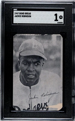 1947 Bond Bread Jackie Robinson RC Rookie Dodgers SGC 1 HOF - Image 1 of 2