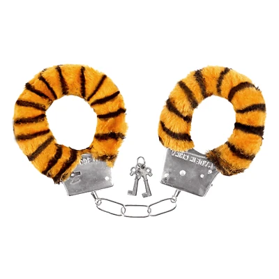 Plüschhandschellen inkl. 2 Schlüssel Tiger Party sexy erotische Spiele Fesseln - Bild 1 von 4