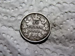 High Grade 1901 Canada Canadian Silver 10 Cent Victoria Coin R2 - Picture 1 of 2
