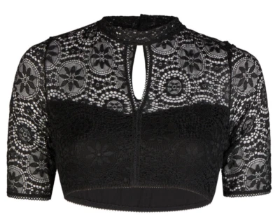 Dirndlbluse Nina von C. Gr. 40 hochgeschlossen, Spitze,  16-467-893 schwarz - Bild 1 von 4