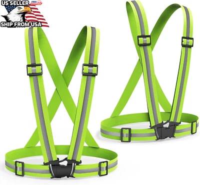 Safety Vest Adjustable Reflective Belt Stripe Strap Night Running Jogging Biking - Image 1 of 4