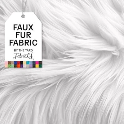 FabricLA Shaggy Faux  Fur Fluffy Fabric by the yard | Artificial Art & Craft - Image 1 of 4