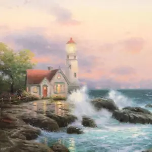 Faro Thomas Kinkade Faro de Esperanza Arte del Océano Costero - Imagen 1 de 1