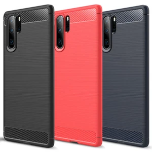 Funda protectora de poliuretano termoplástico suave de fibra de carbono y textura cepillada para Huawei P30 Pro / P30 Lite - Imagen 1 de 13