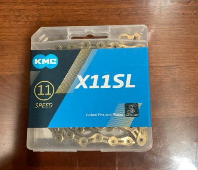 KMC X11SL Gold 11-Speed Road / CX Bike Chain Ti-N 118L fits Campy SRAM Shimano - Image 1 of 3