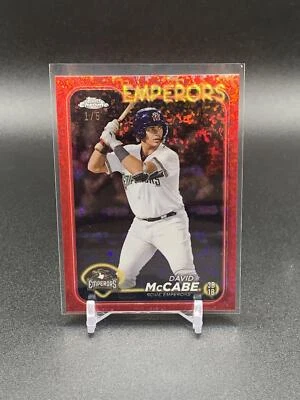2024 Topps Pro Debut David McCabe PDC-47 Red Mini-Diamond Refractor /5 Braves - Image 1 of 2